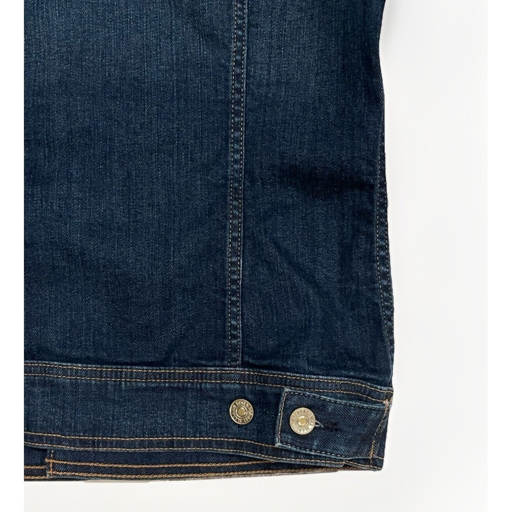 7 FOR ALL MANKIND Classic Denim Jacket Eden Port Dark Blue Women's Size XS - Picture 12 of 14
